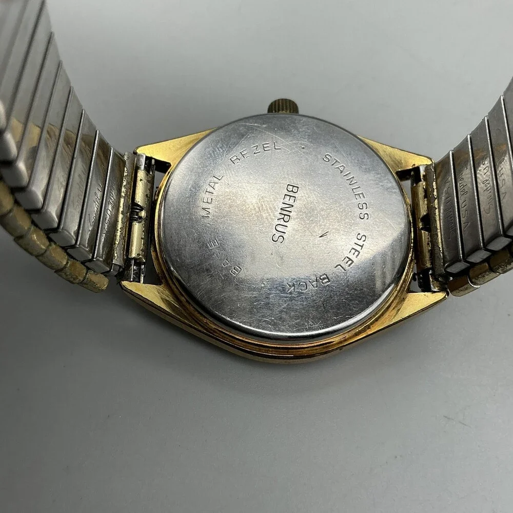 Vintage Benrus Mens Watch 35mm 1940's Manual Wind NON Wokring For Parts